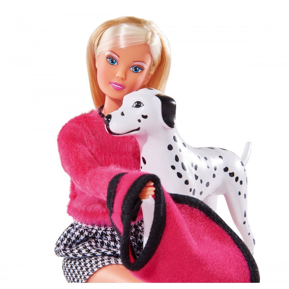 Кукла Штеффи на прогулке с далматинцем, 29 см.  